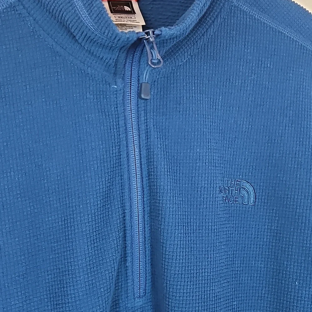 The North Face Quarter Zip Waffle Fleece Pullover Men's XXL Lightweight Blue